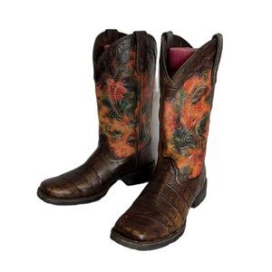 Durango Mustang Women's Faux Exotic Western Pull-on Boot size 7.5 M rodeo cute